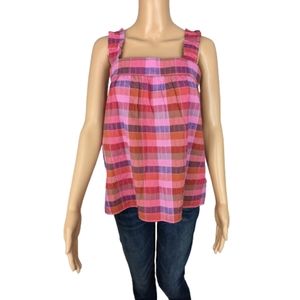 Isaac Mizrahi Plaid Sleeveless Top M